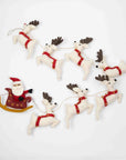 Embroidered Wool Santa's Sleigh Garland