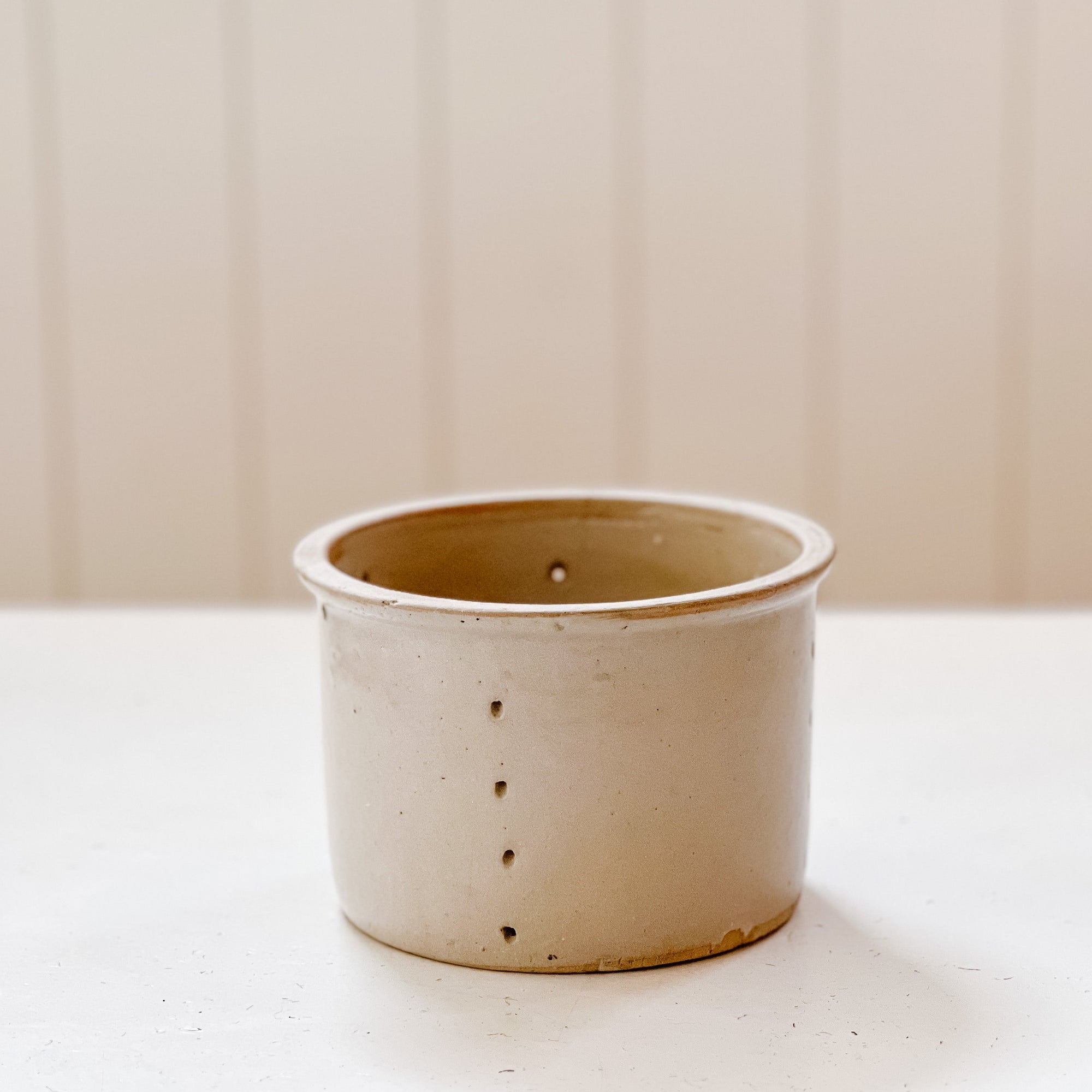 Assorted Vintage French Faisselles Pots | Natural Beige & Grey