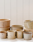 Assorted Vintage French Faisselles Pots | Natural Beige & Grey
