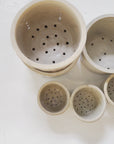 Assorted Vintage French Faisselles Pots | Natural Beige & Grey