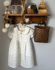 Girls Vintage Collared Dress | Blue Floral