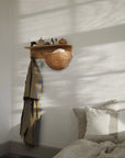 Oak Storage Shelf with Hooks