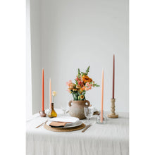 Load image into Gallery viewer, Slim European Hand-Dipped 12&quot;H Taper Candles | Set of 2 | Hibiscus White
