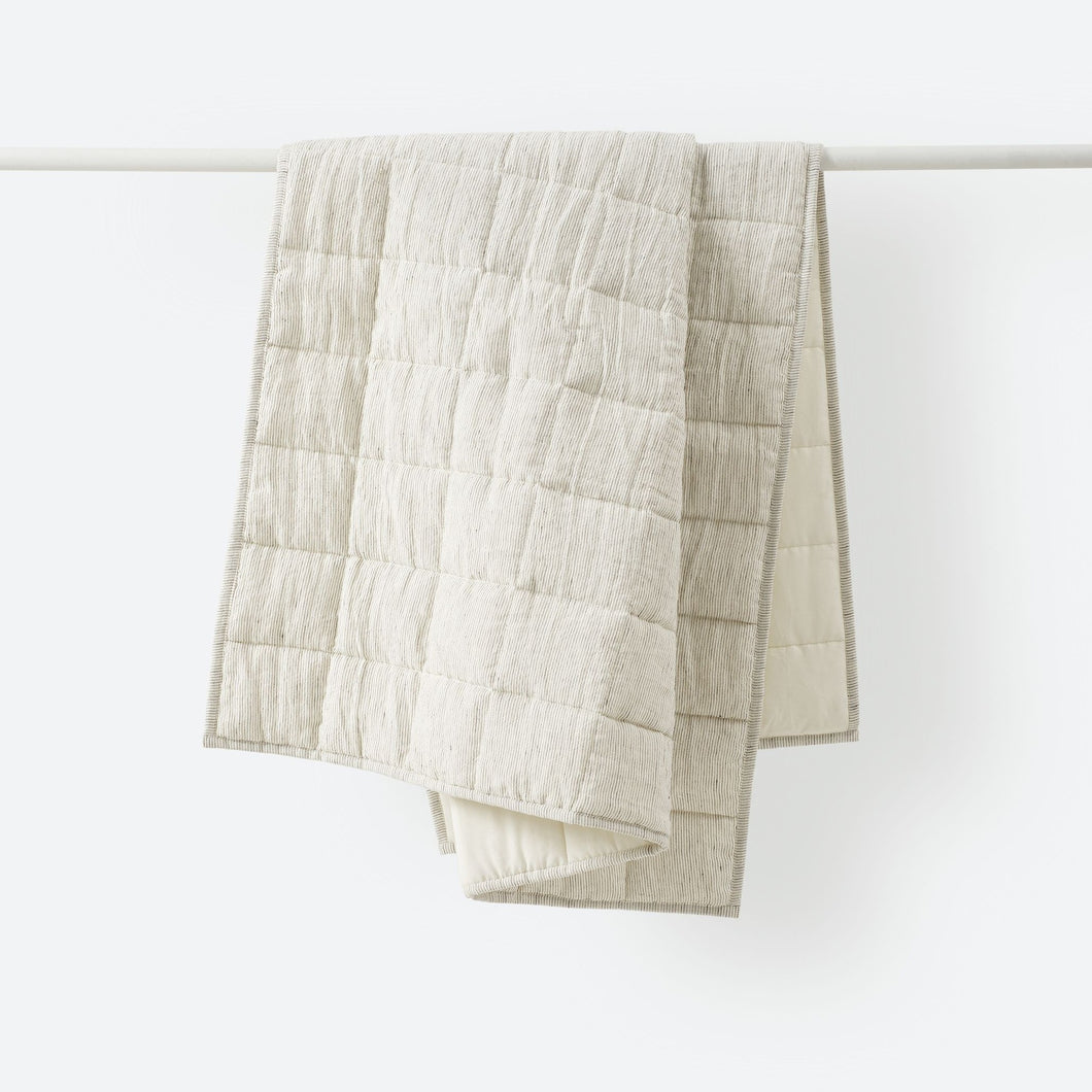 Pinstripe Linen Baby Quilt + Playmat