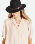 Messer Fedora Hat | Black with Brown Leather Band