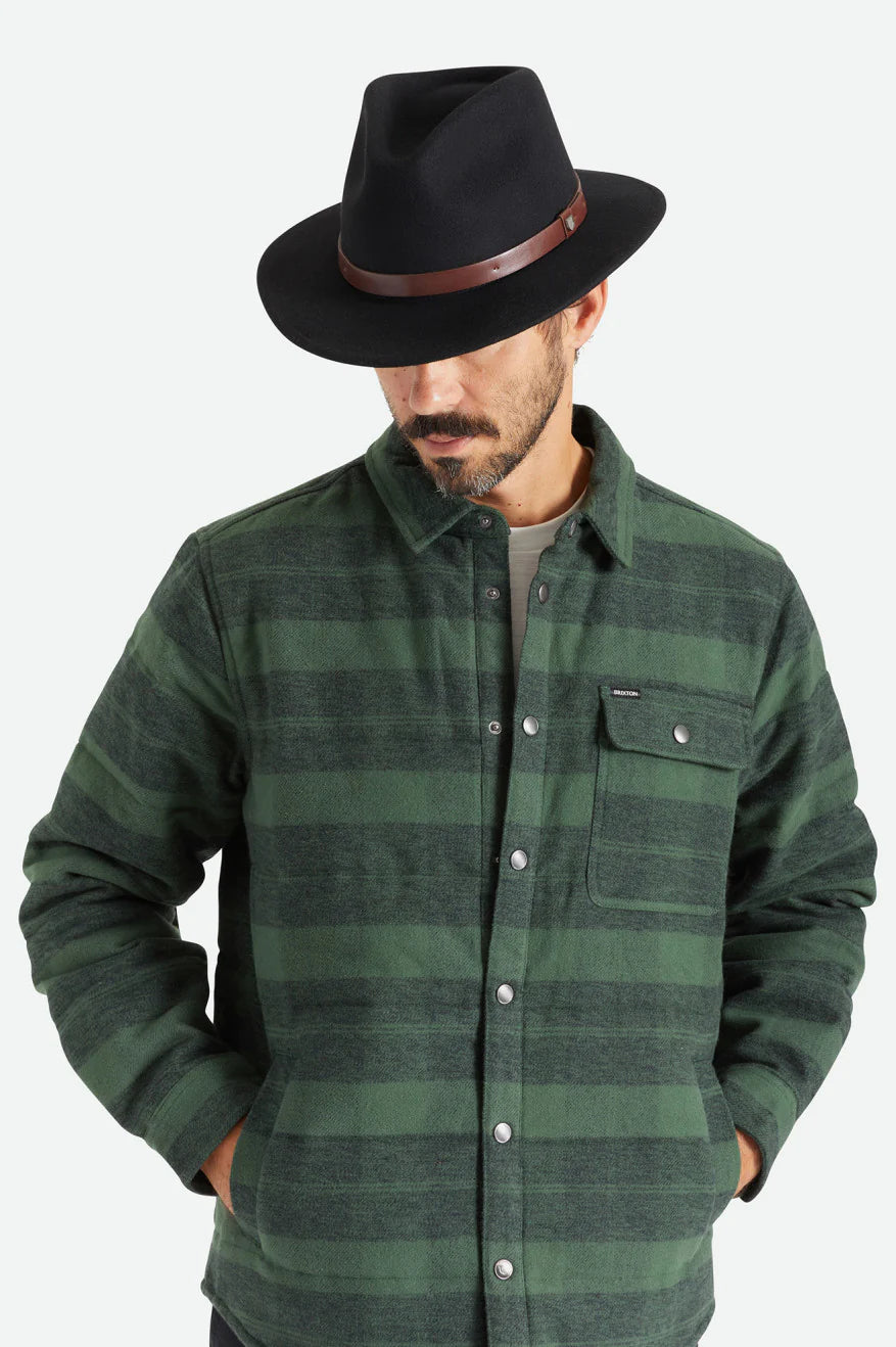 Messer Fedora Hat | Black with Brown Leather Band