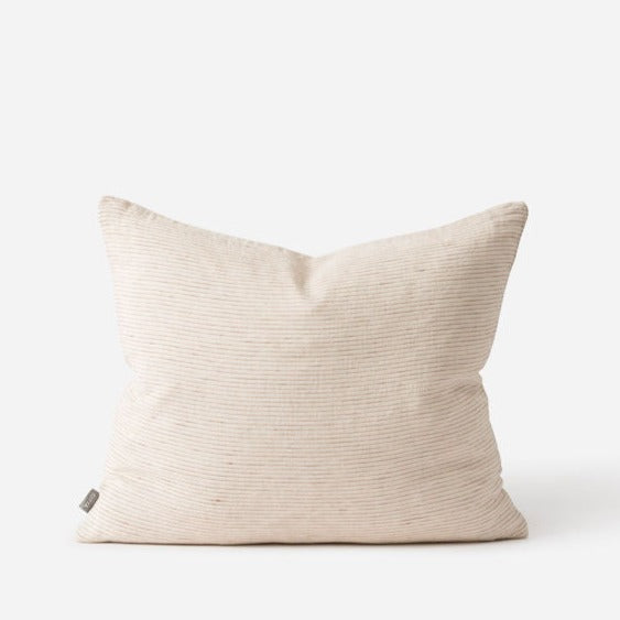 Linea Woven Pillow | Natural + Chestnut