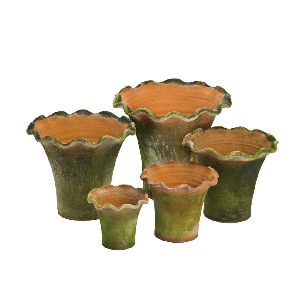 Aged Terra Cotta Scallop Planter