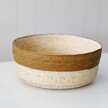 Load image into Gallery viewer, Round Tabletop Basket | Natural + Trigo
