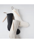 Ivory Linen Stocking | "Merry" Leather Hang Tag