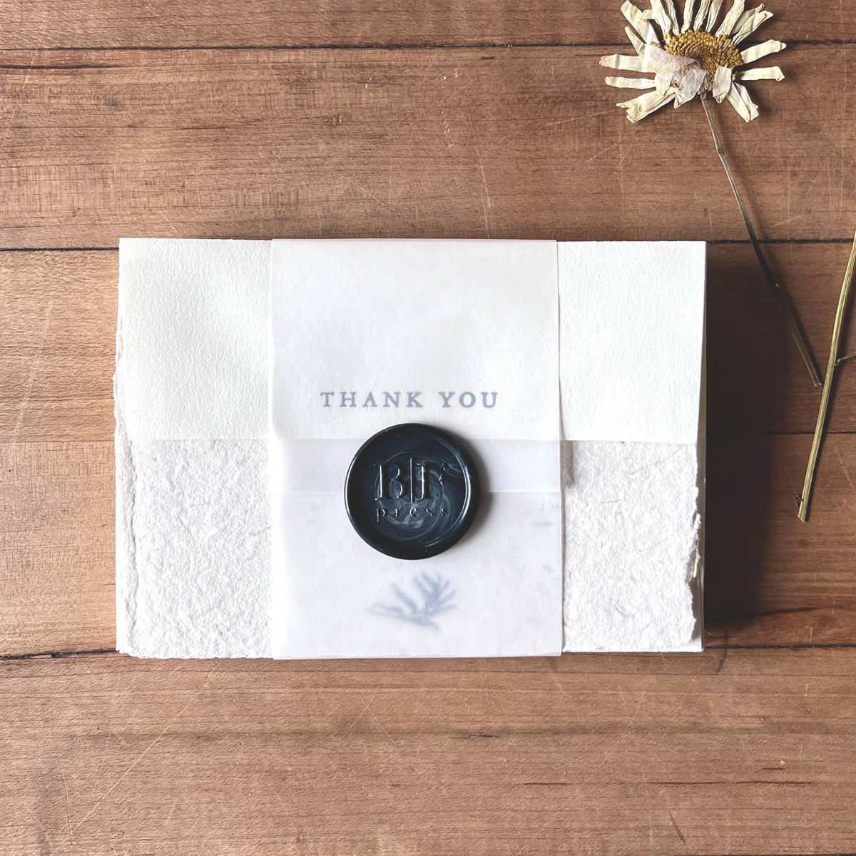 Handmade Deckled 'Thank You' Notecards with Envelopes | Set of 6