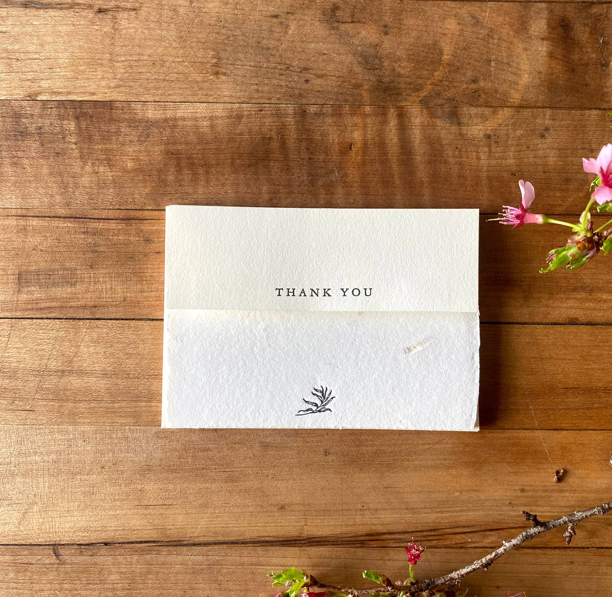 Handmade Deckled 'Thank You' Notecards with Envelopes | Set of 6