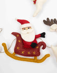 Embroidered Wool Santa's Sleigh Garland