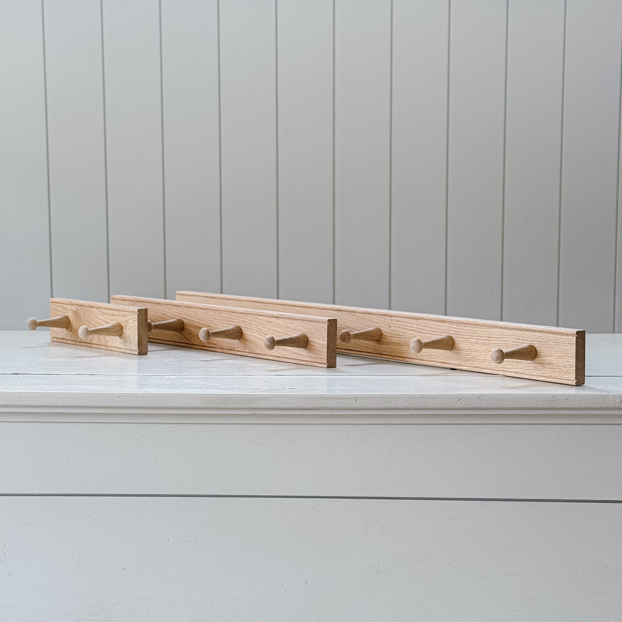 Solid Oak Shaker Peg Rail | Handcrafted in England