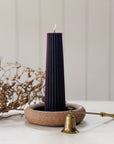 8" Fluted Beeswax Pillar Candle | Sangria