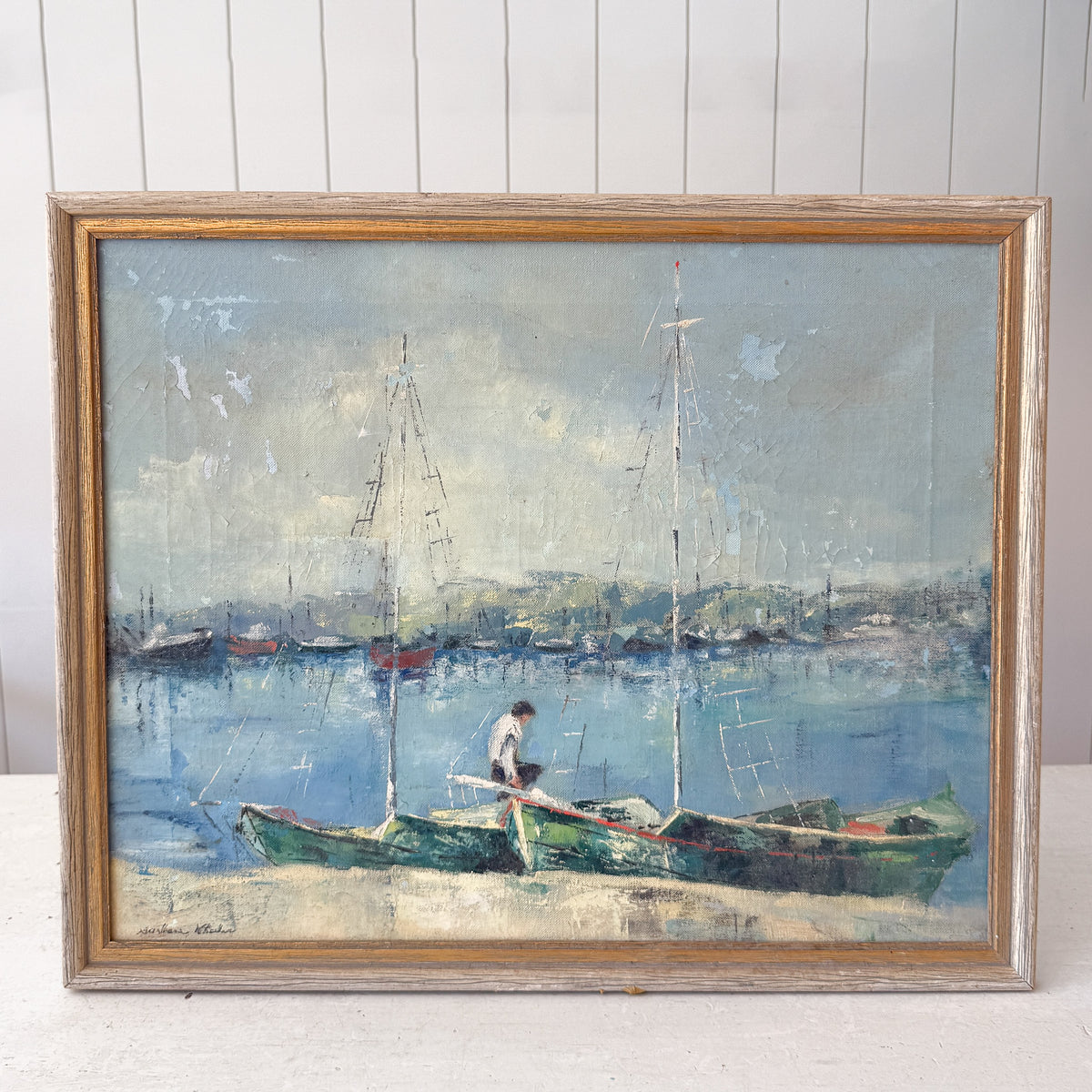 Harborside | Hand-Painted Framed Coastal Art