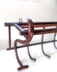 Vintage French Thonet Style Bentwood 7 Hook Coat & Hat Rack with Shelf