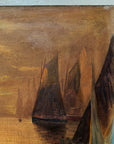 Sailboat I | Original 19th Century Oil on Canvas Art