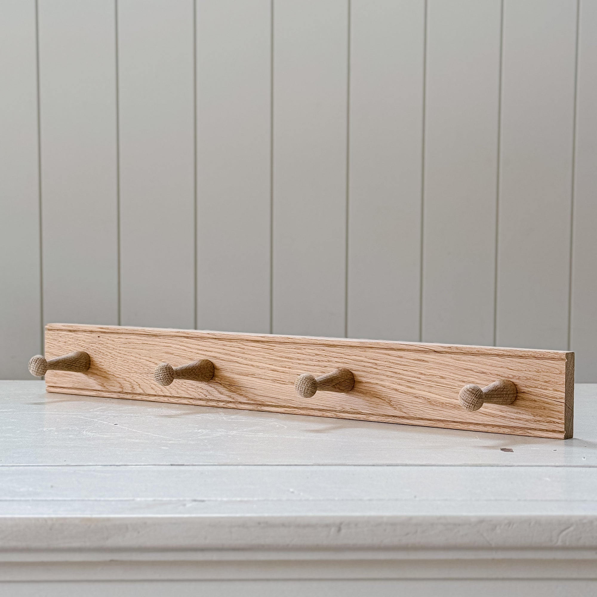 Solid Oak Shaker Peg Rail | Handcrafted in England