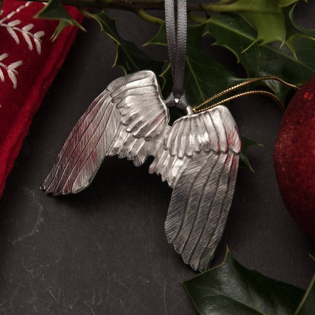English Pewter Petite Ornament | Angel Wings