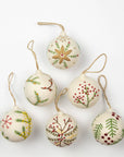 Nordic Embroidered Wool Bauble Ornaments