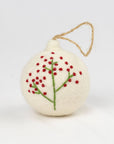 Nordic Embroidered Wool Bauble Ornaments