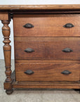 Antique Solid Oak 9-Drawer Haberdashery Chest of Drawers | France, 1900s