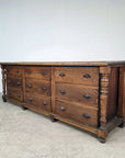 Antique Solid Oak 9-Drawer Haberdashery Chest of Drawers | France, 1900s