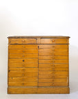Antique Ochre Haberdashery 22 Drawer Mercantile Counter | Spain, 19th Century