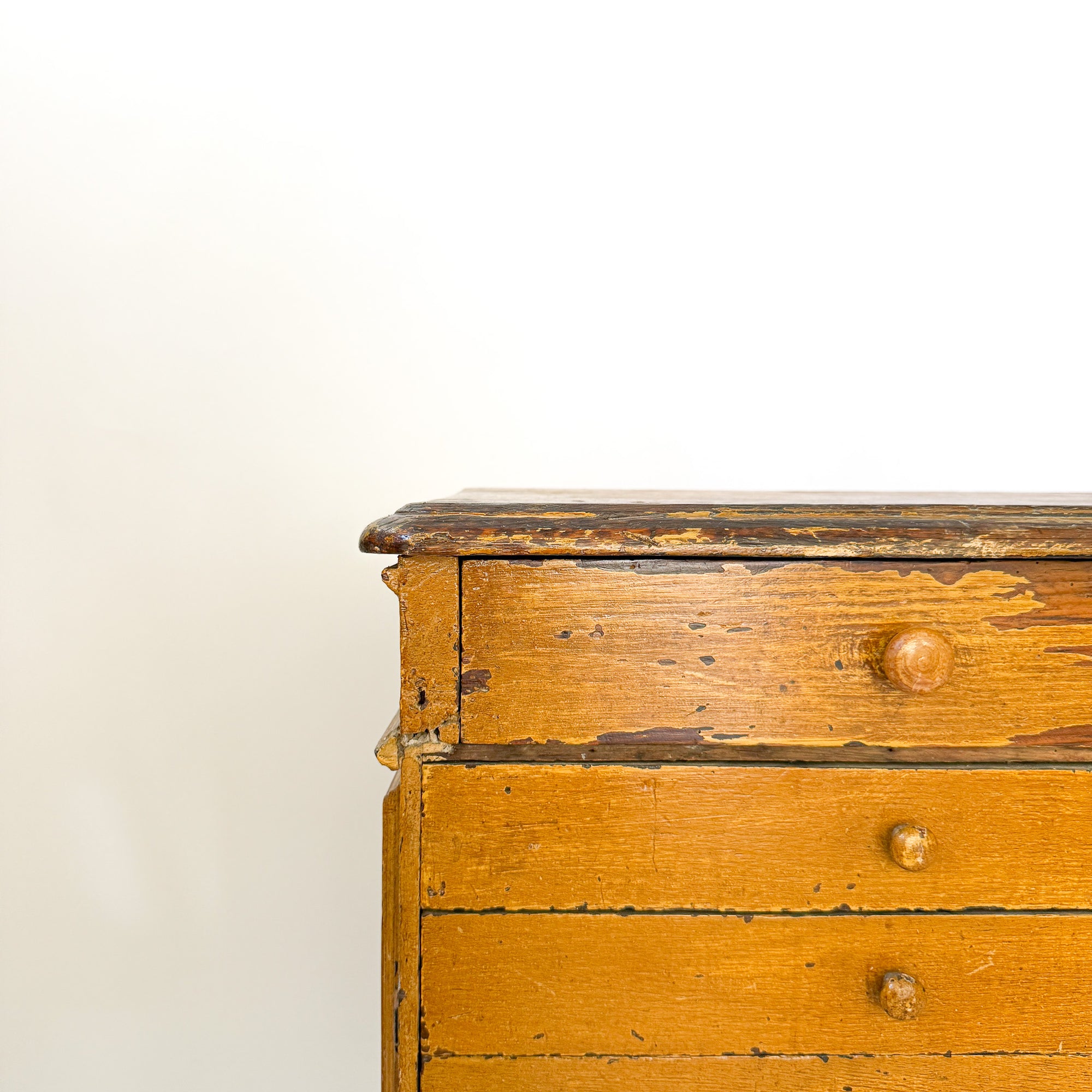 Antique Ochre Haberdashery 22 Drawer Mercantile Counter | Spain, 19th Century