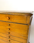Antique Ochre Haberdashery 22 Drawer Mercantile Counter | Spain, 19th Century