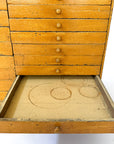 Antique Ochre Haberdashery 22 Drawer Mercantile Counter | Spain, 19th Century