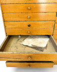 Antique Ochre Haberdashery 22 Drawer Mercantile Counter | Spain, 19th Century