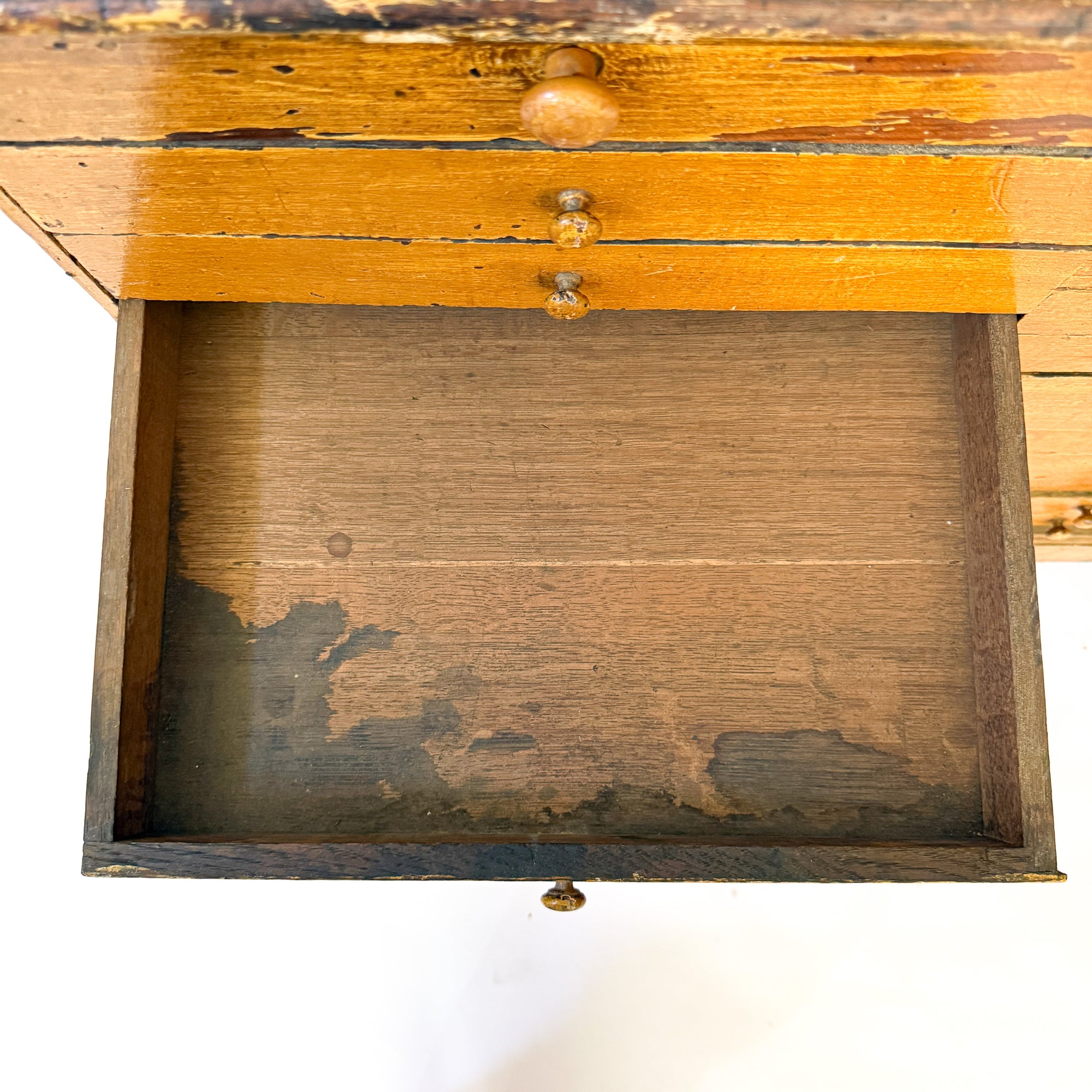 Antique Ochre Haberdashery 22 Drawer Mercantile Counter | Spain, 19th Century