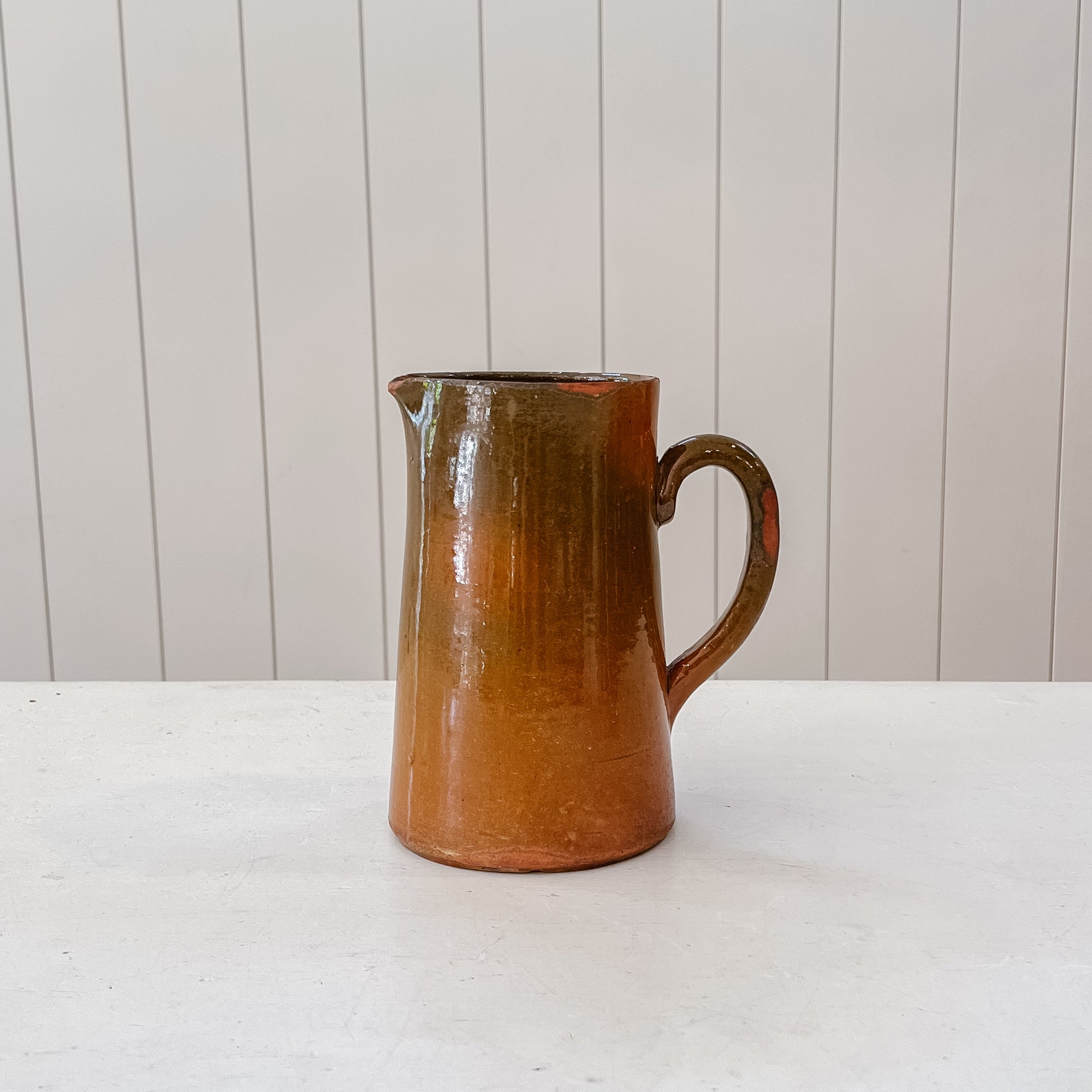 French Glazed Pitcher with Handle