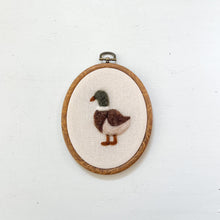 Load image into Gallery viewer, Oval Mallard Duck | Hoop Heirloom Hand-Embroidered Nursery Keepsake
