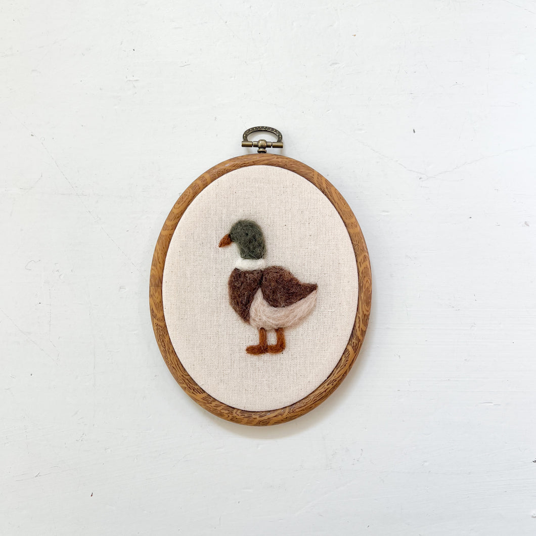 Oval Mallard Duck | Hoop Heirloom Hand-Embroidered Nursery Keepsake