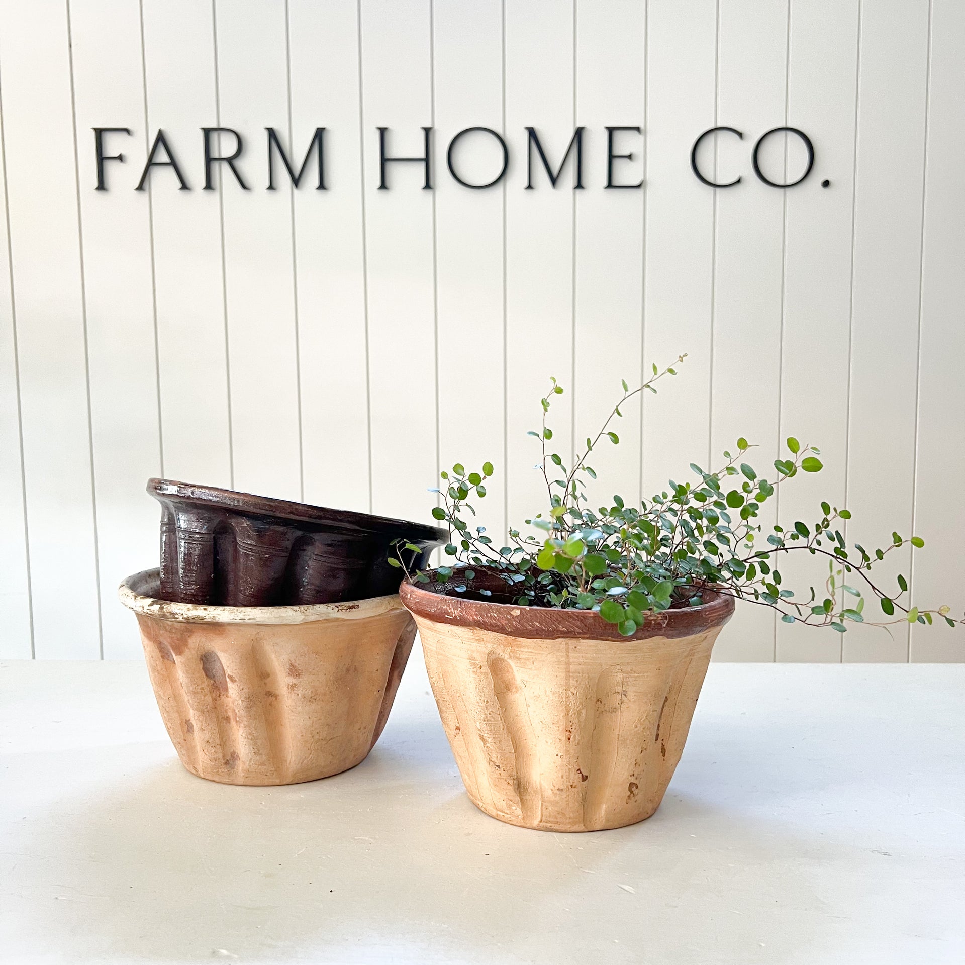 farmhouse plant pots Vintage Hungarian Planters