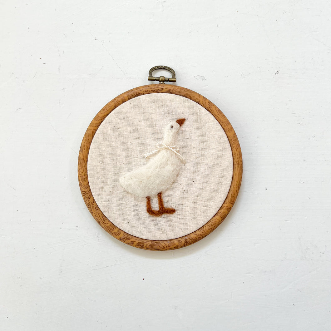 Round Goose | Hoop Heirloom Hand-Embroidered Nursery Keepsake