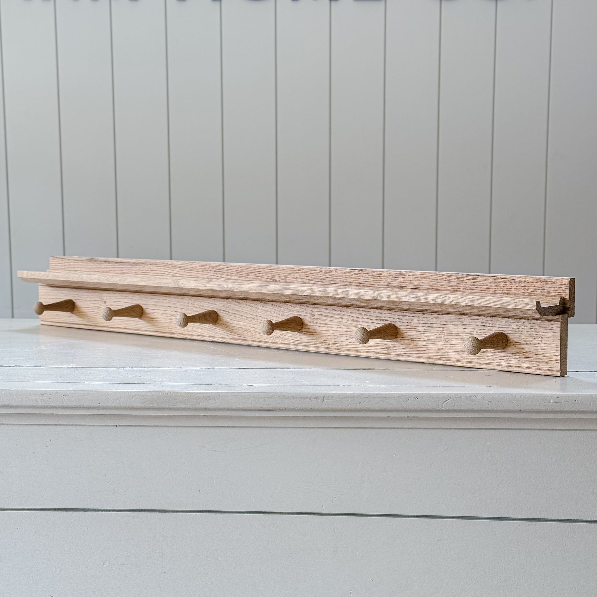 Solid Oak Shaker Peg Rail | Handcrafted in England