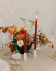Burgundy | 14" Beeswax Taper Candles | Set of 2