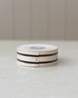 Natural + Black Stripe Ribbon | 1"