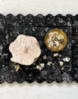 Scallop Edge Long Marble Box Tray | Charcoal