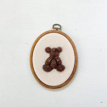 Load image into Gallery viewer, Oval Teddy Bear | Hoop Heirloom Hand-Embroidered Nursery Keepsake
