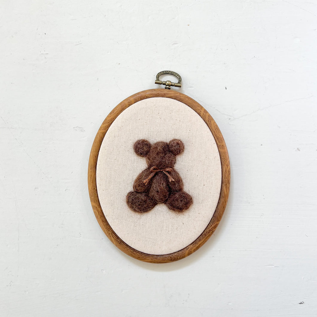 Oval Teddy Bear | Hoop Heirloom Hand-Embroidered Nursery Keepsake