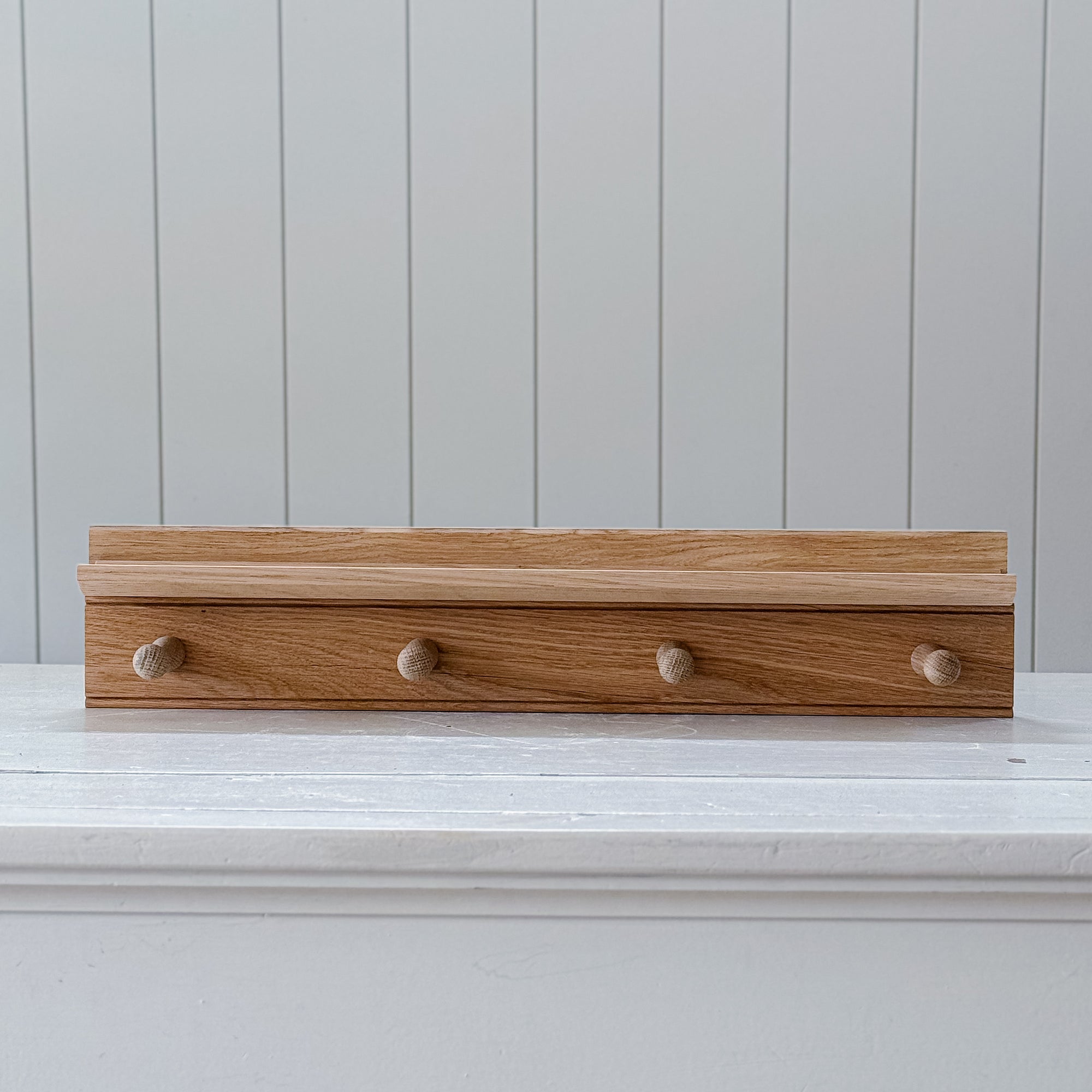 Solid Oak Shaker Peg Rail | Handcrafted in England