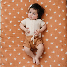 Load image into Gallery viewer, Organic Cotton Ribbed Short Sleeve Onesie | Vanilla
