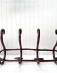 Vintage French Thonet Style Bentwood 4 Hook Coat & Hat Rack