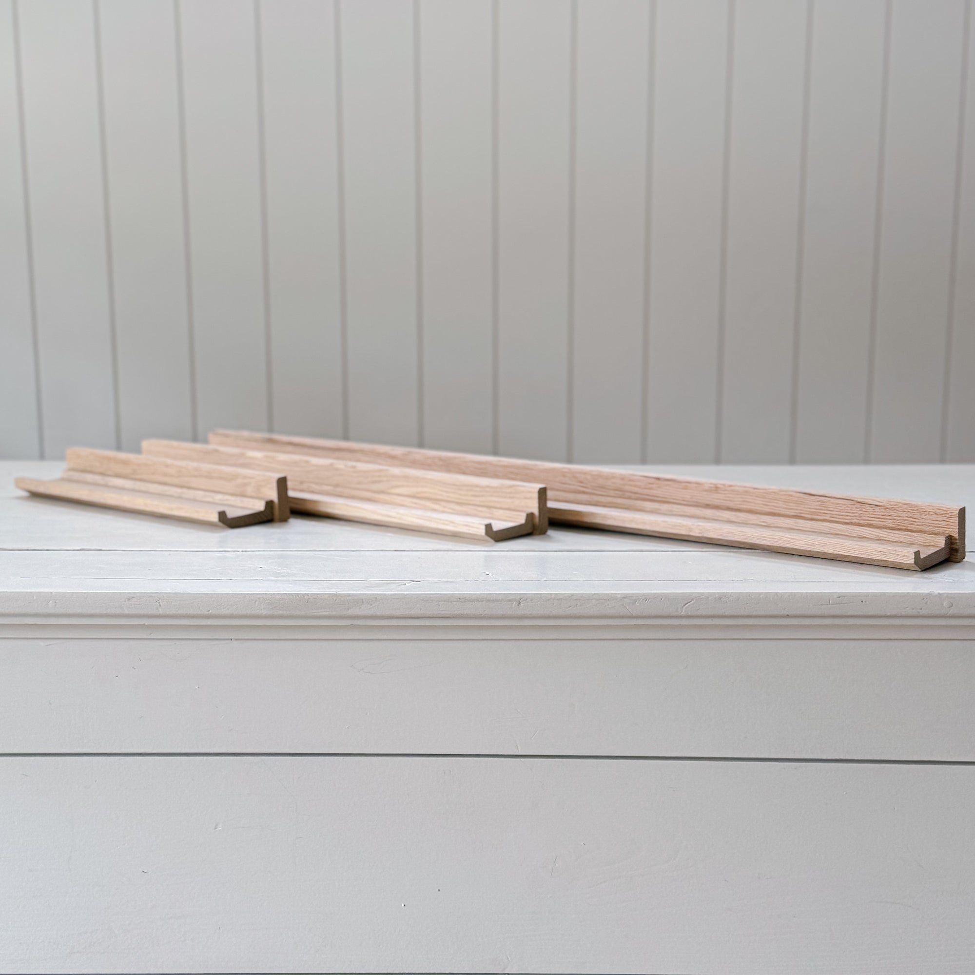 Solid Oak Picture Ledge Shelf | Handcrafted in England