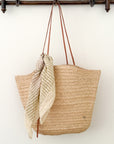 Ponchettes Raffia Bag with Leather Straps